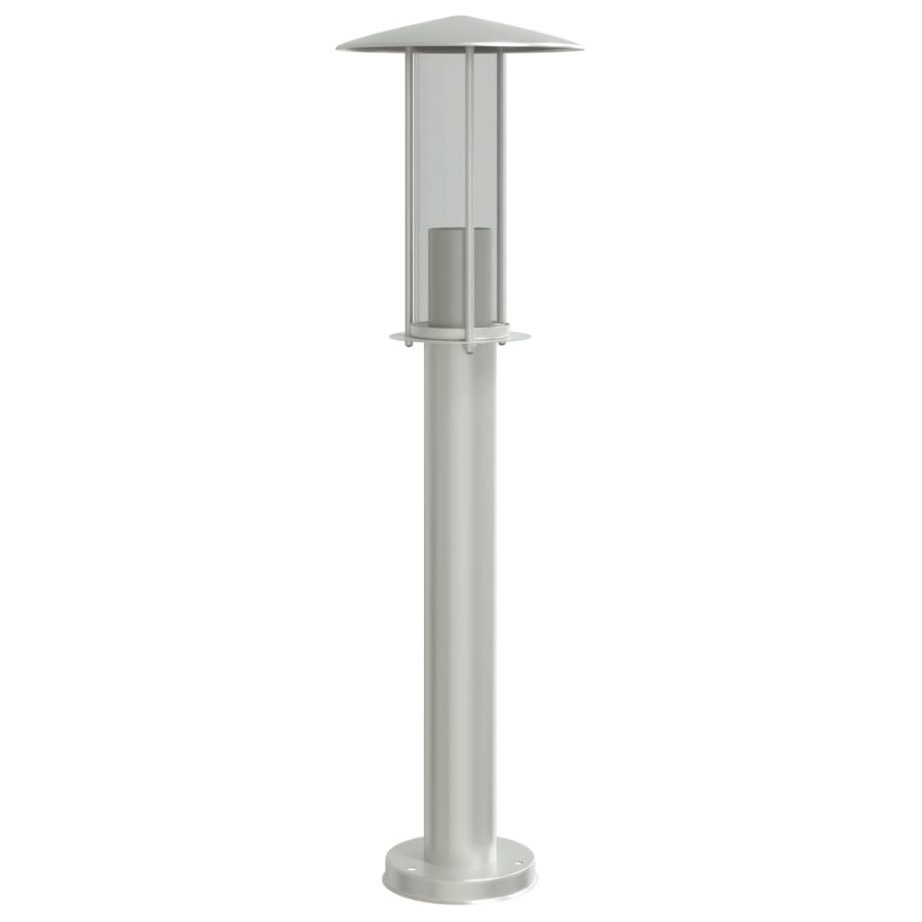 Borne lumineuse argentée 60 cm acier inoxydable