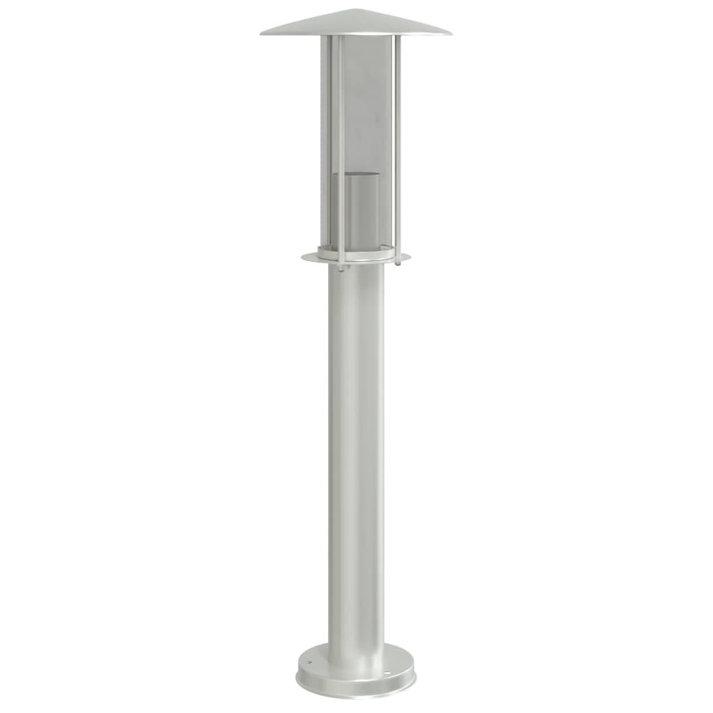 Borne lumineuse argentée 60 cm acier inoxydable