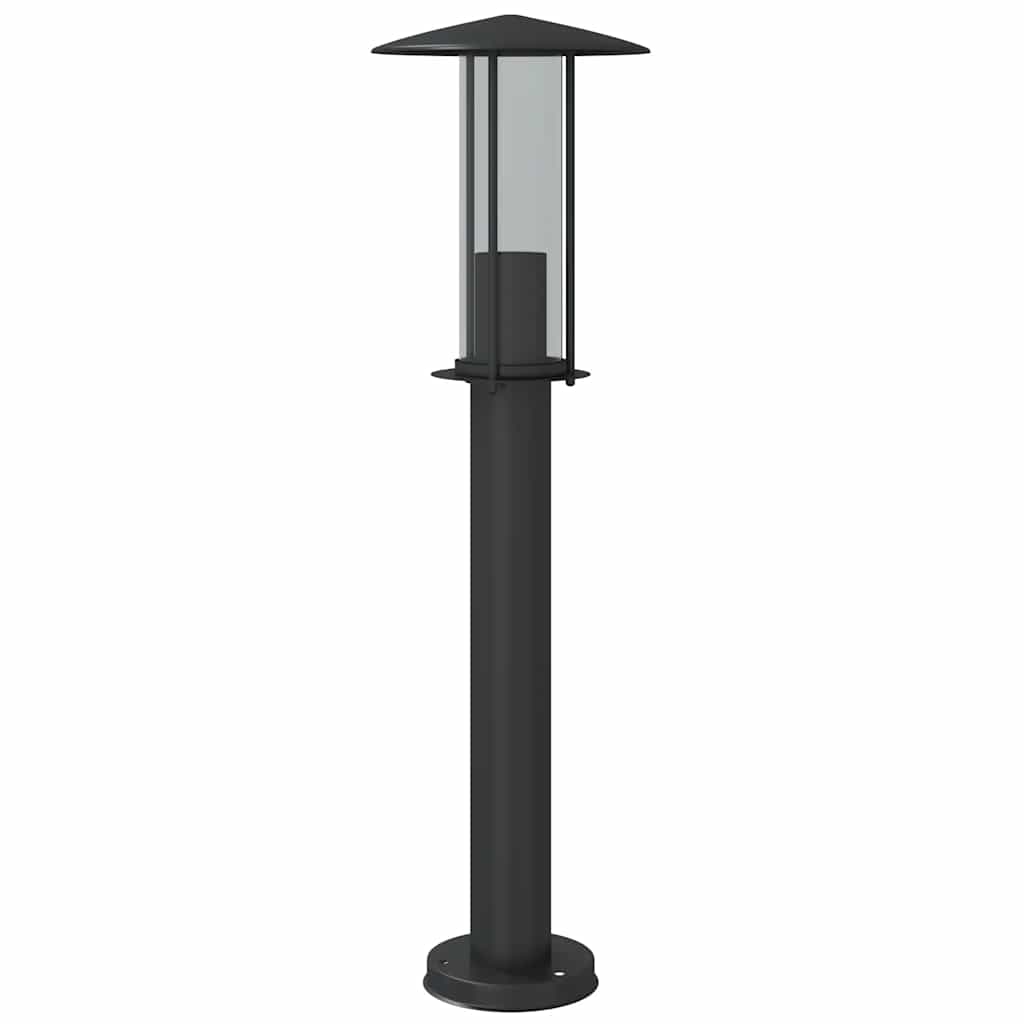 Borne lumineuse noire 60 cm acier inoxydable