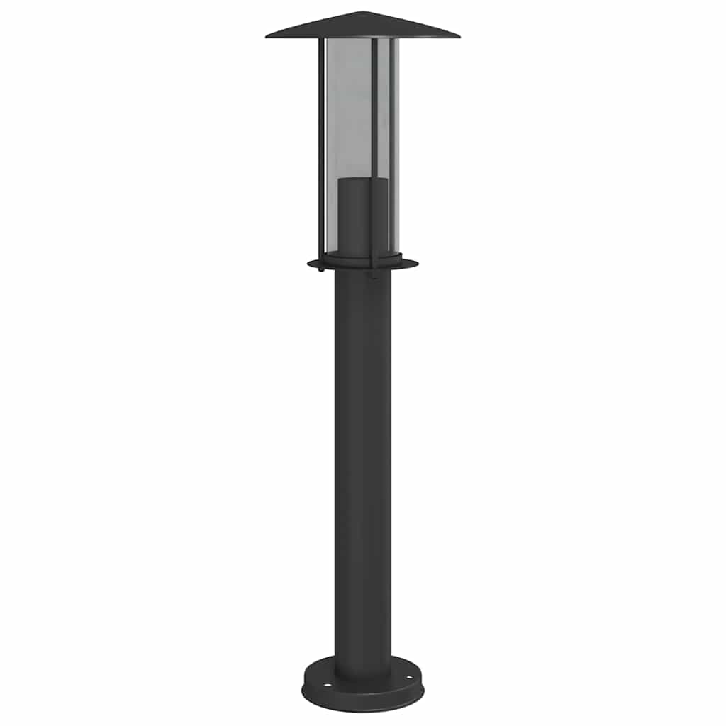 Borne lumineuse noire 60 cm acier inoxydable