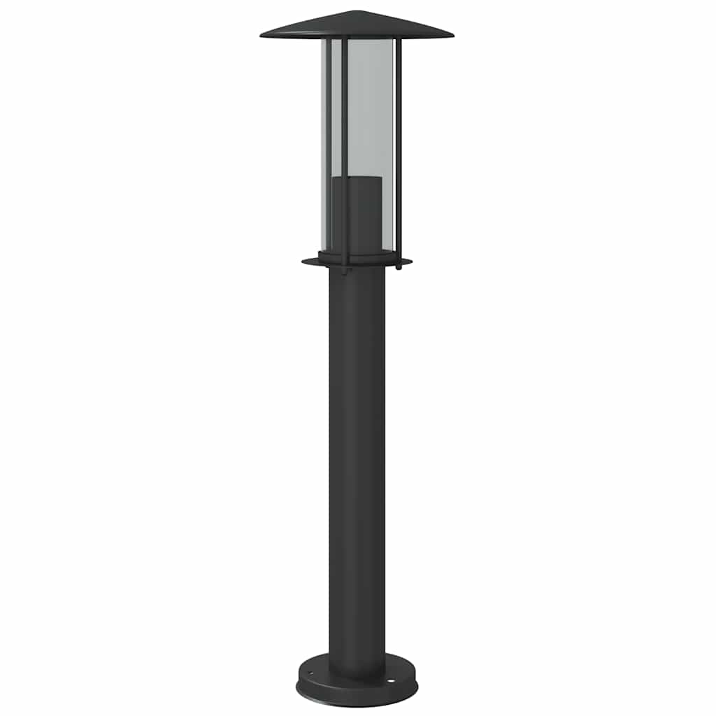 Borne lumineuse noire 60 cm acier inoxydable