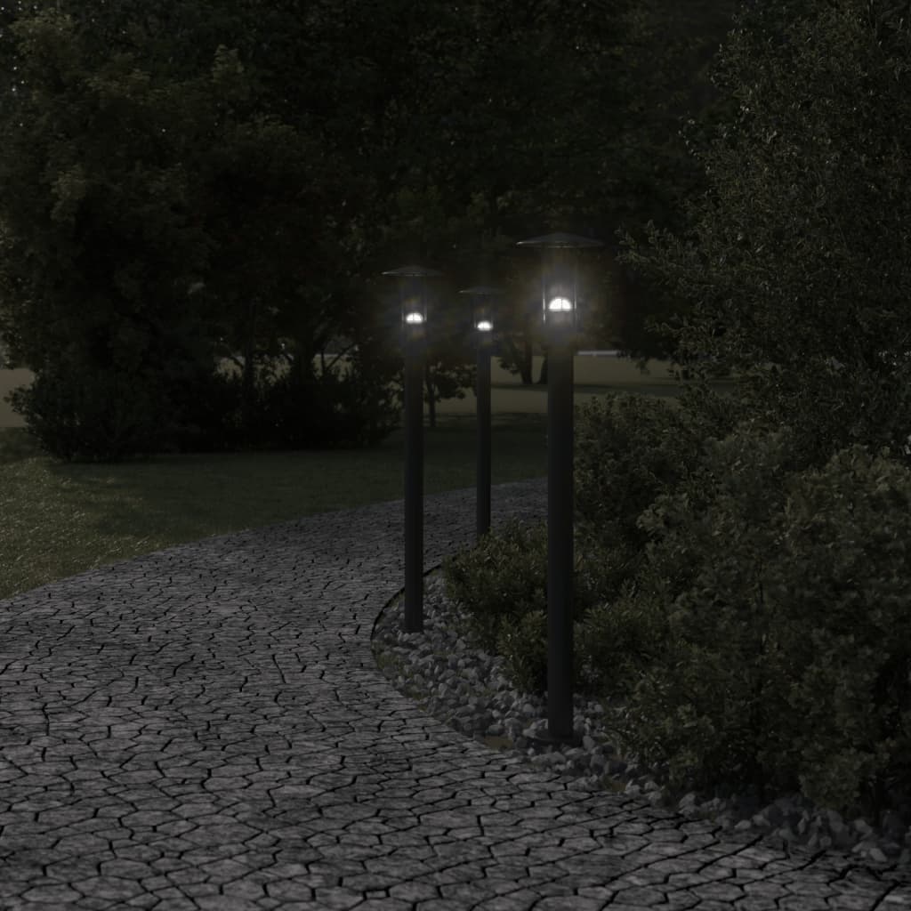 Path lights 3 pcs. Black 100 cm Stainless steel