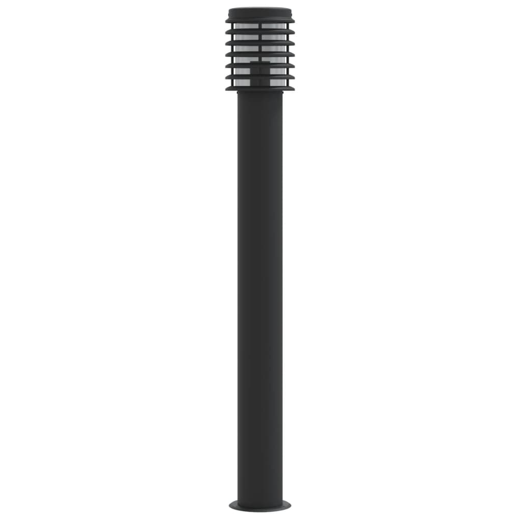 Borne lumineuse noire 110 cm acier inoxydable