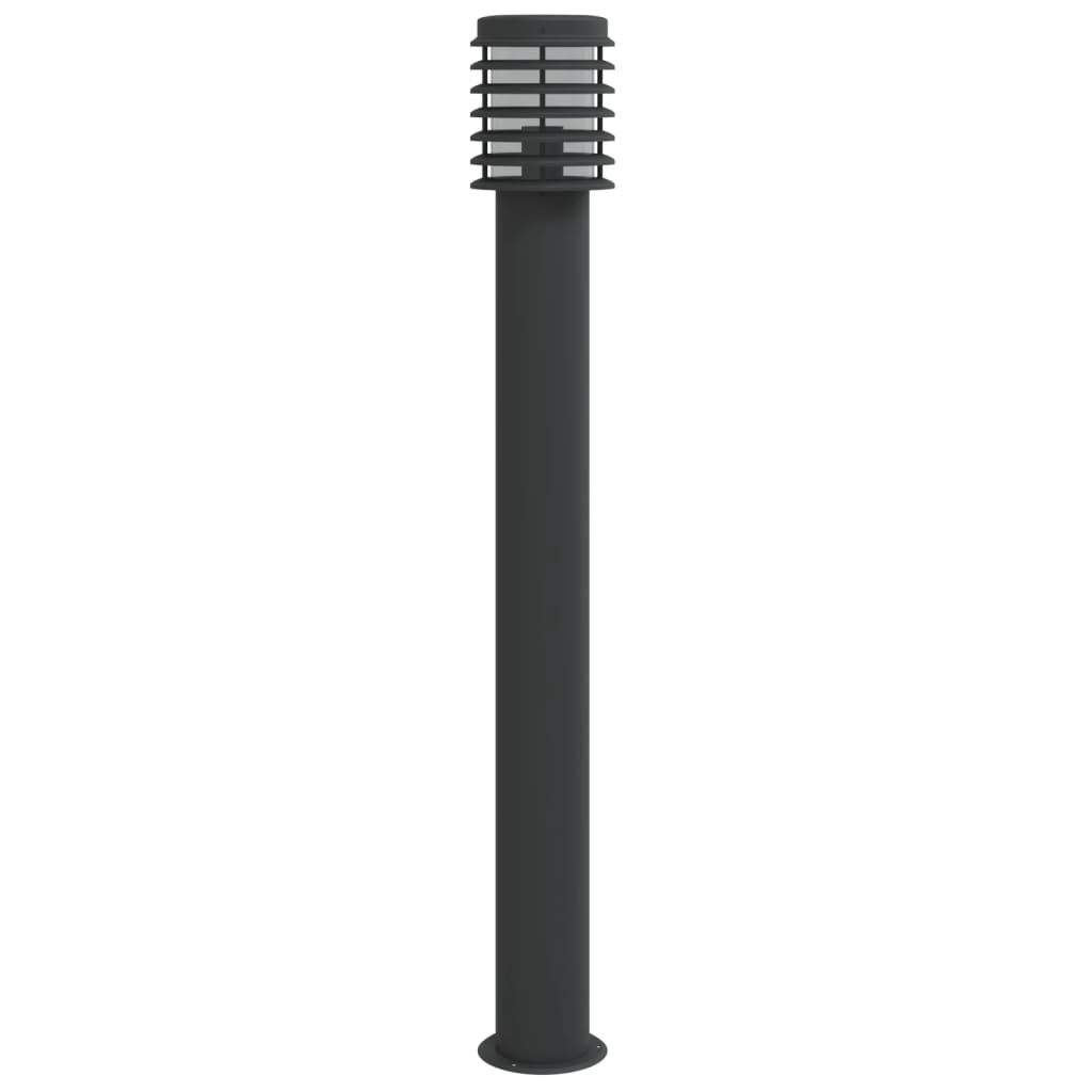 Borne lumineuse noire 110 cm acier inoxydable