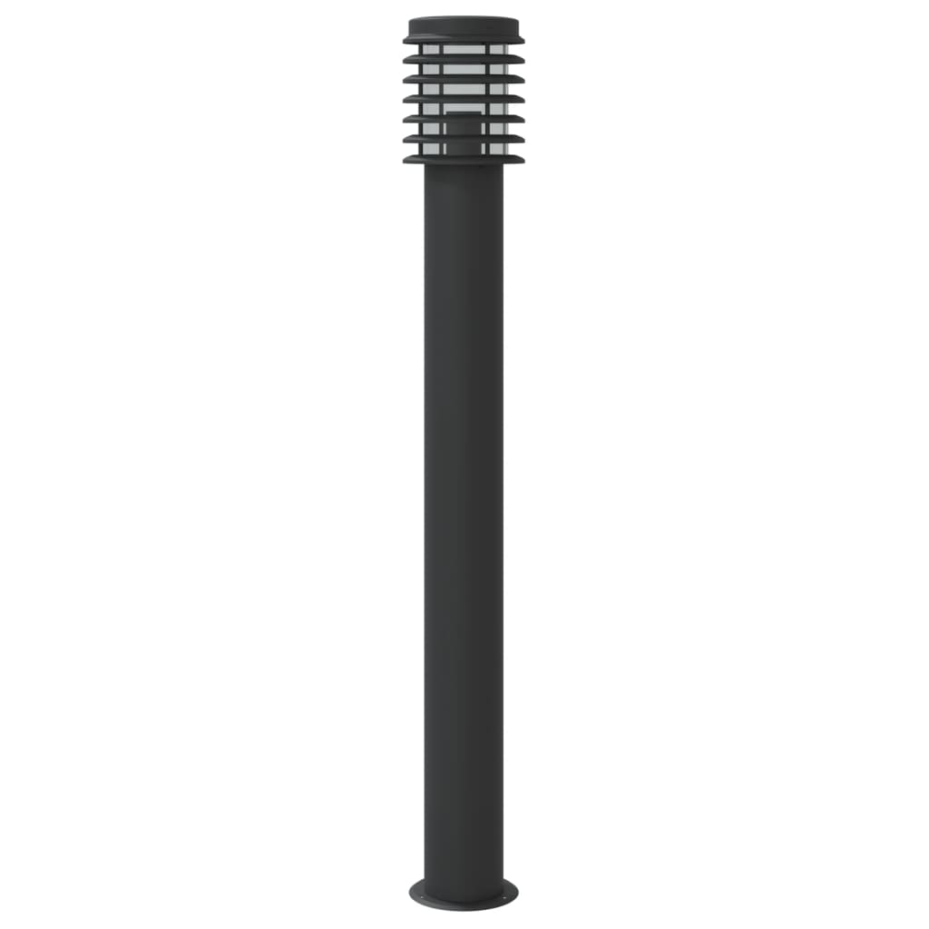 Borne lumineuse noire 110 cm acier inoxydable