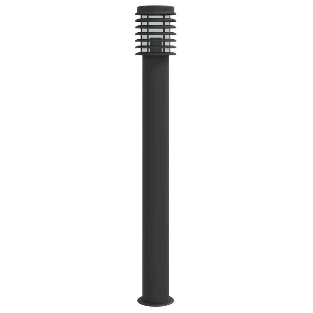 Borne lumineuse noire 110 cm acier inoxydable