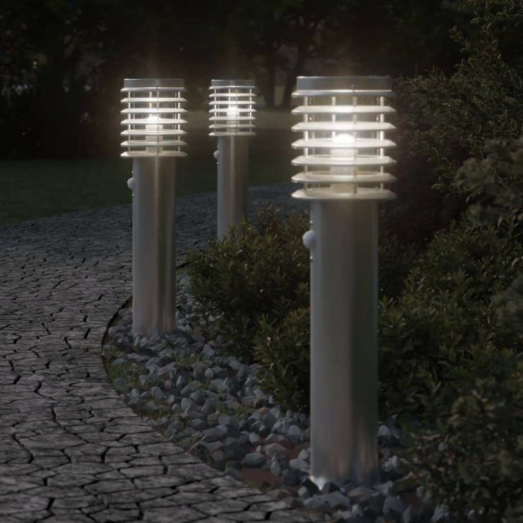 Borne lumineuse avec détecteur de mouvement Argent 60 cm Acier inoxydable