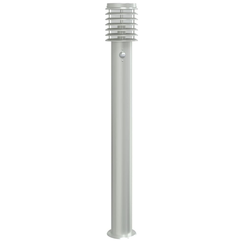 Lampes de chemin avec détecteur de mouvement 3 pcs. Argentées 110cm Acier inoxydable