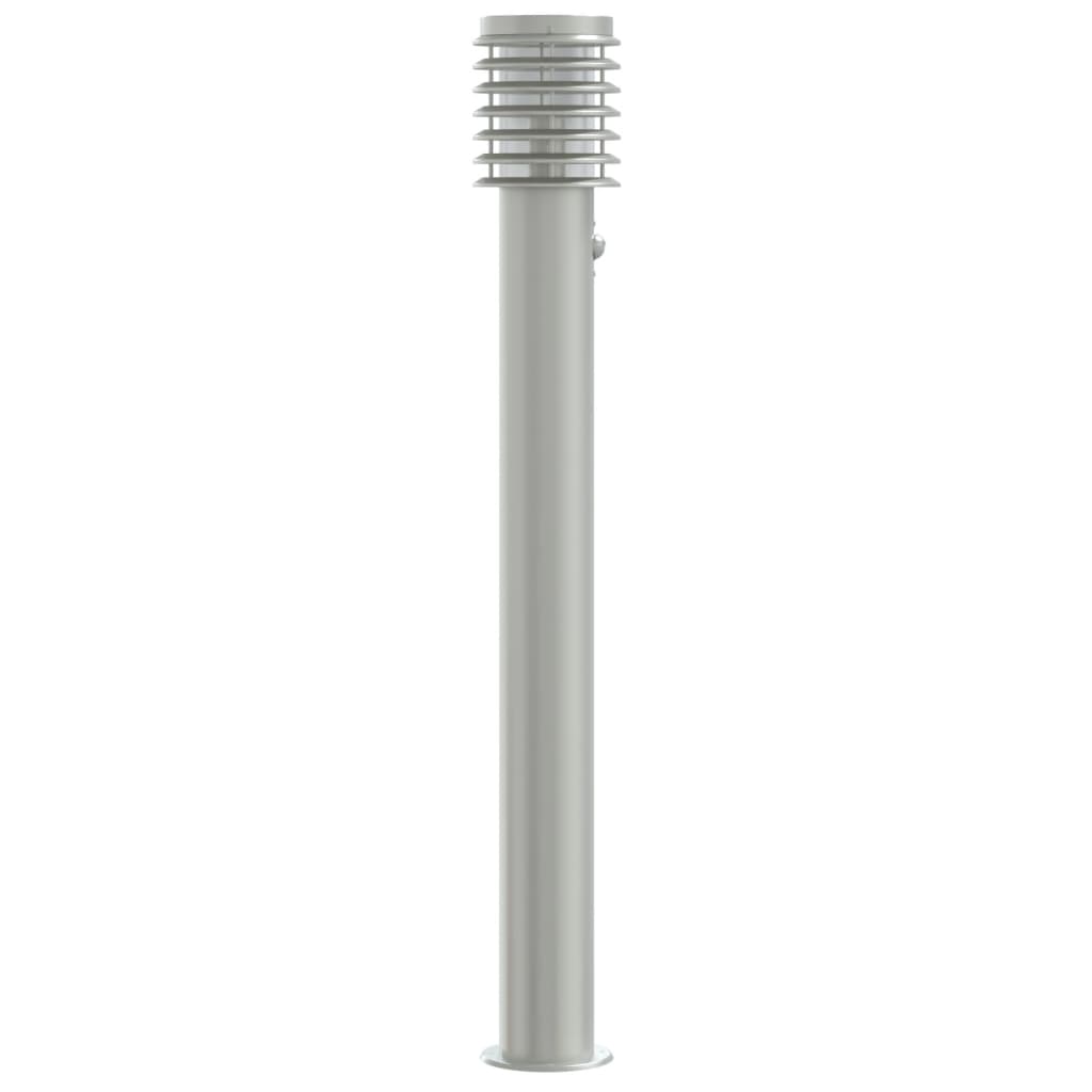 Lampes de chemin avec détecteur de mouvement 3 pcs. Argentées 110cm Acier inoxydable