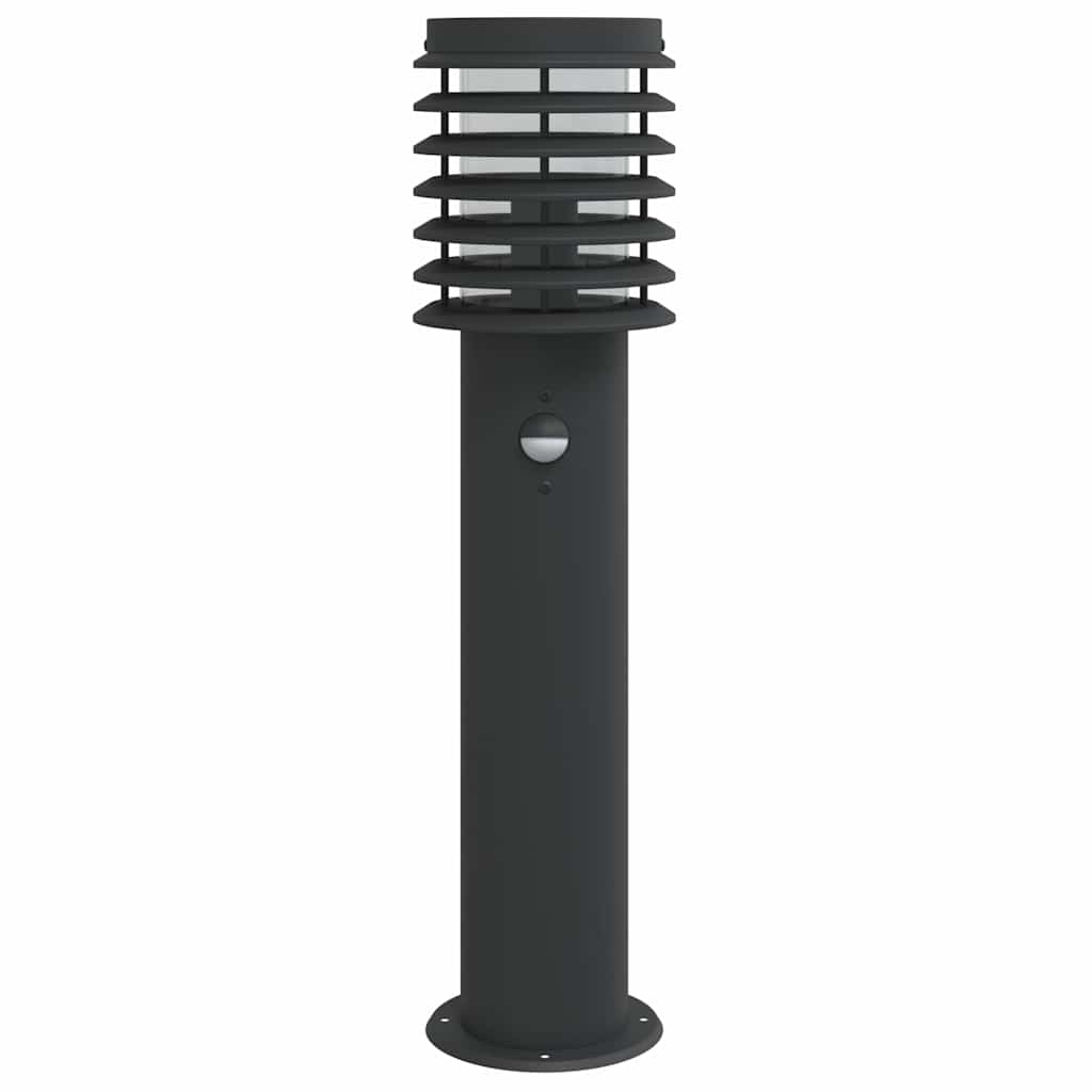 Bornes lumineuses avec détecteur de mouvement 3 pcs Noir 60 cm Inox