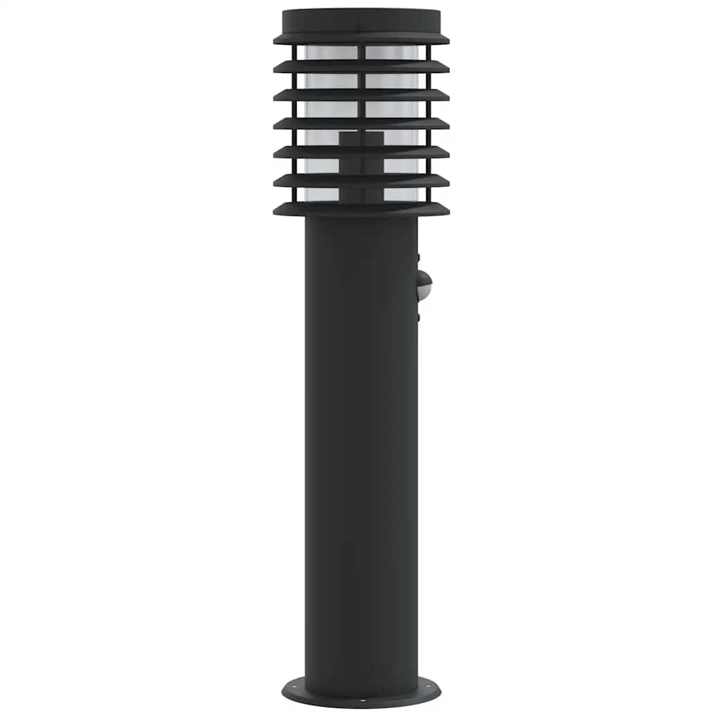 Bornes lumineuses avec détecteur de mouvement 3 pcs Noir 60 cm Inox