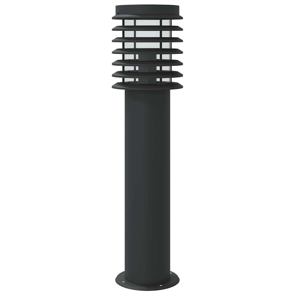 Bornes lumineuses avec détecteur de mouvement 3 pcs Noir 60 cm Inox