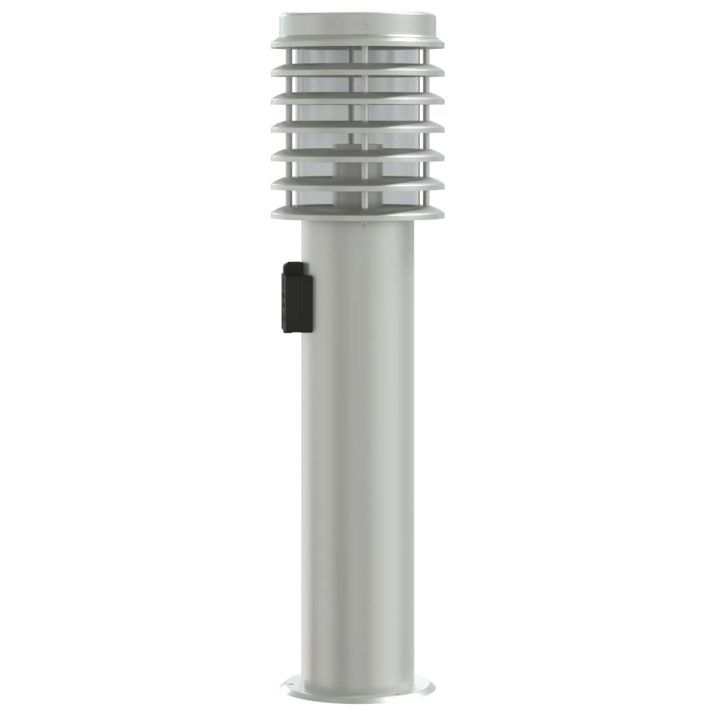 Pathway lights with socket 3 pcs. Silver 60 cm Stainless steel