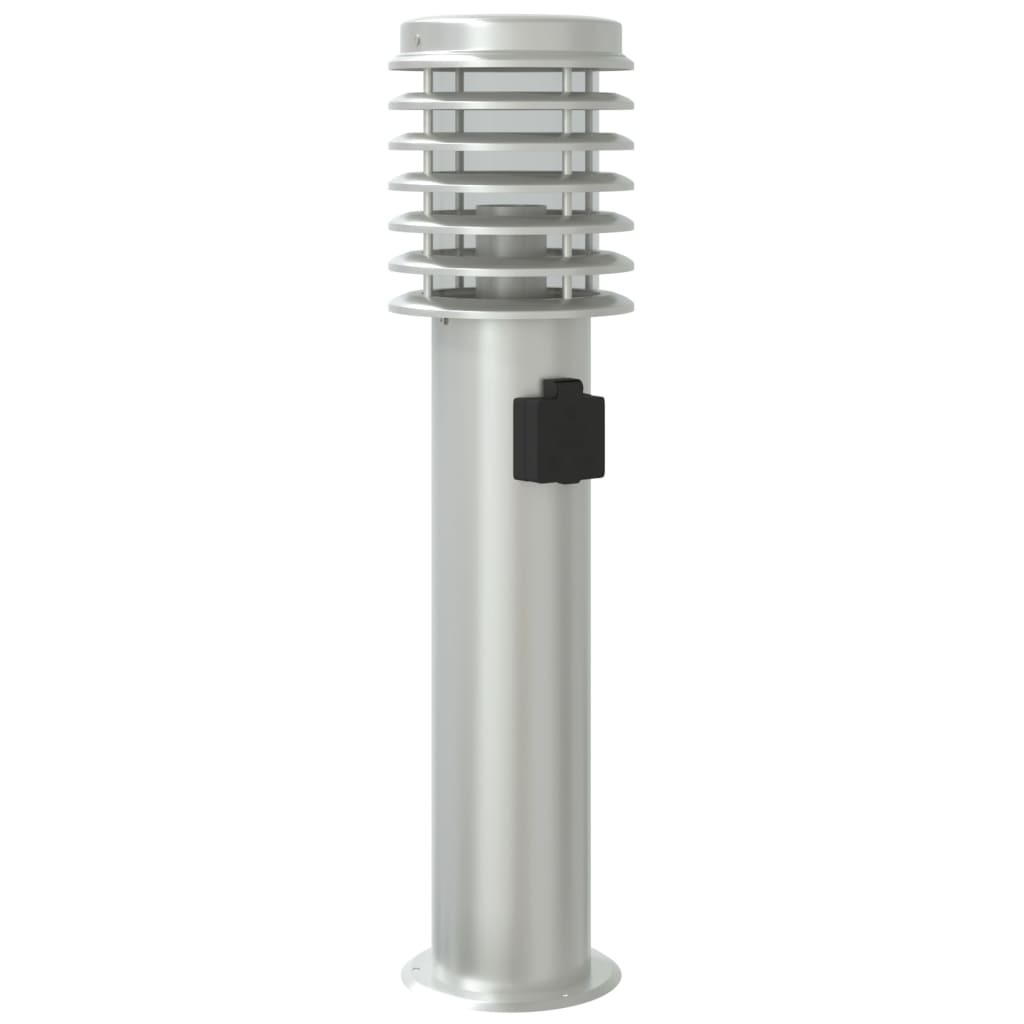 Pathway lights with socket 3 pcs. Silver 60 cm Stainless steel