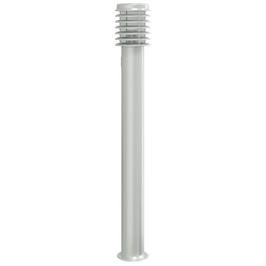 Path Lights with Socket, 3 pcs, Silver, 110 cm, Stainless Steel