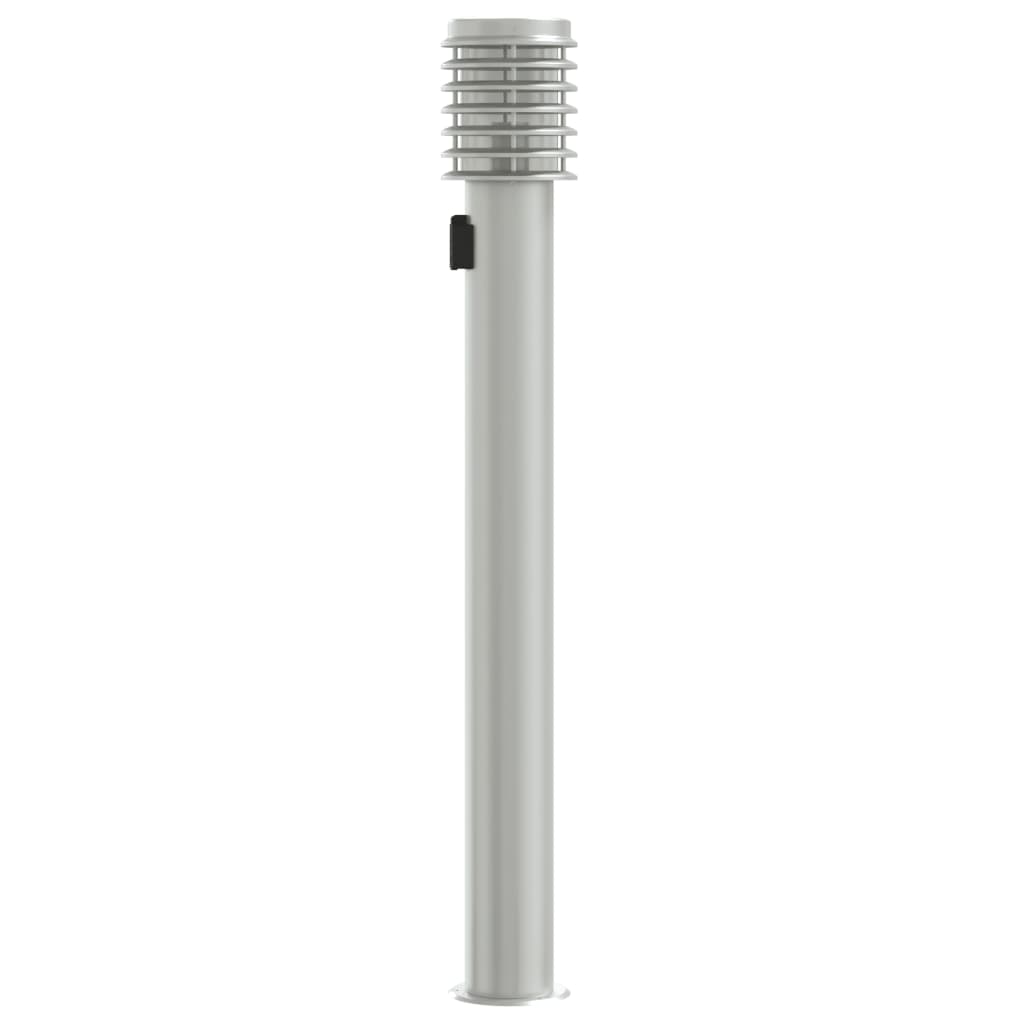 Path Lights with Socket, 3 pcs, Silver, 110 cm, Stainless Steel