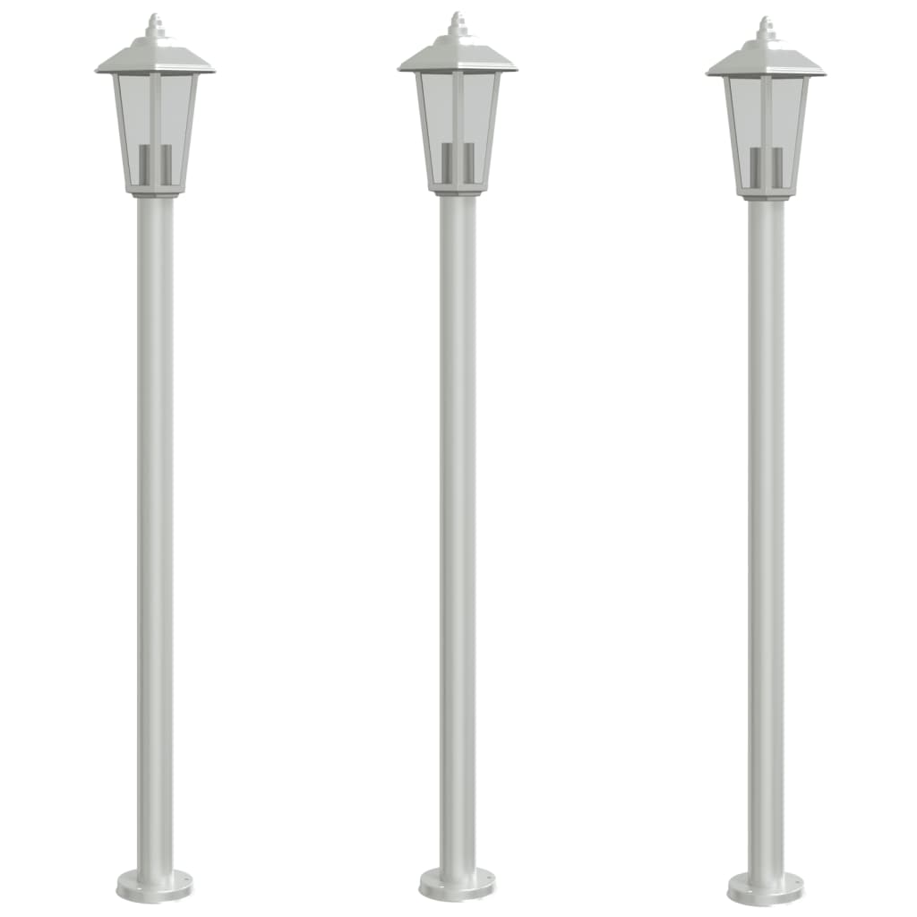 Path Lights 3 pcs. Silver 120 cm Stainless Steel