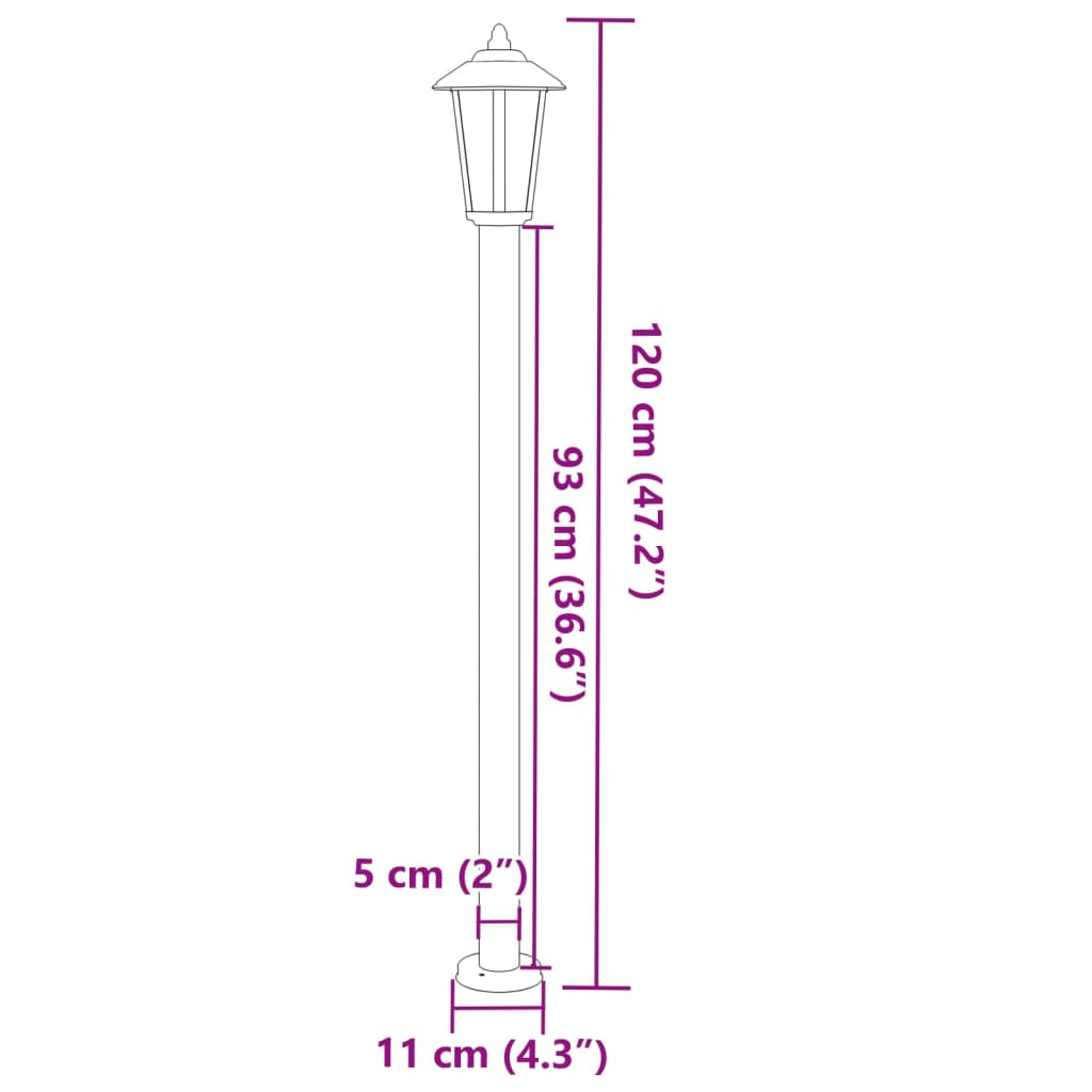 Path Lights 3 pcs. Silver 120 cm Stainless Steel