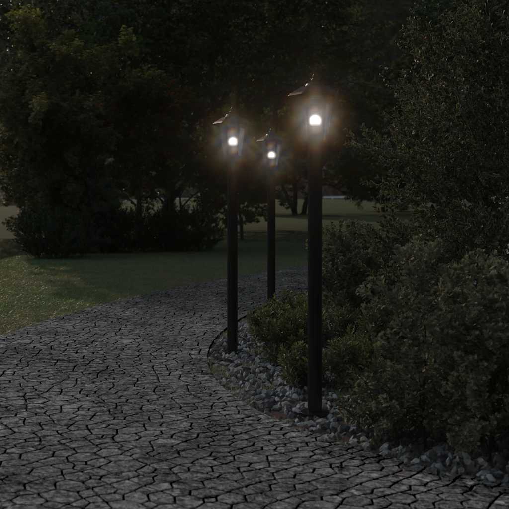 Path lights 3 pc. Black 120 cm Stainless steel