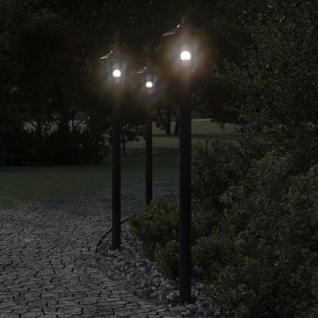 Path lights 3 pc. Black 120 cm Stainless steel