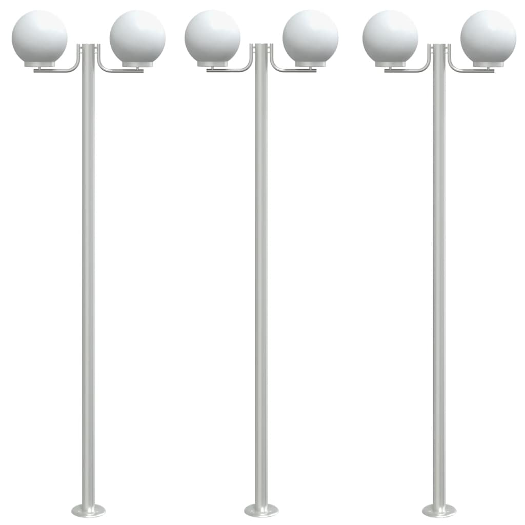 Path lights 3 pcs. Silver 215 cm Stainless Steel