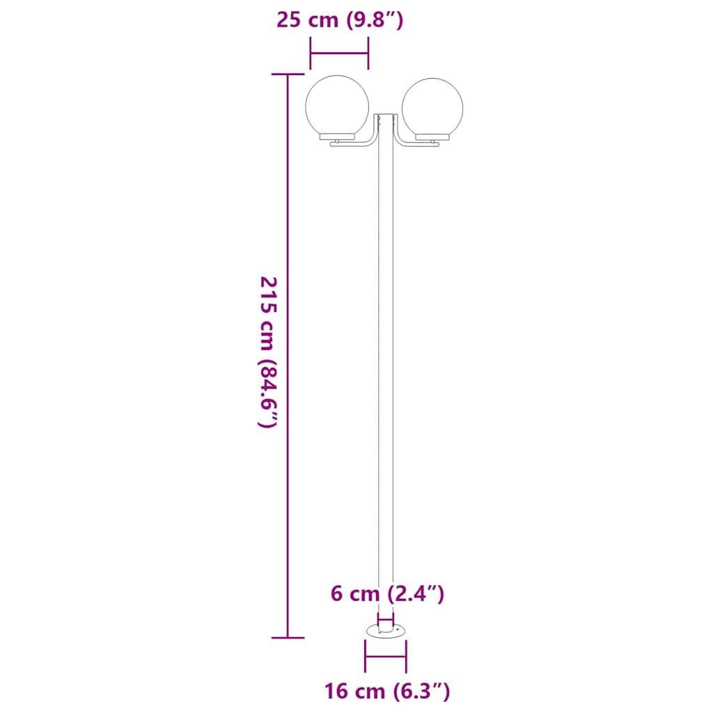 Path lights 3 pcs. Silver 215 cm Stainless Steel