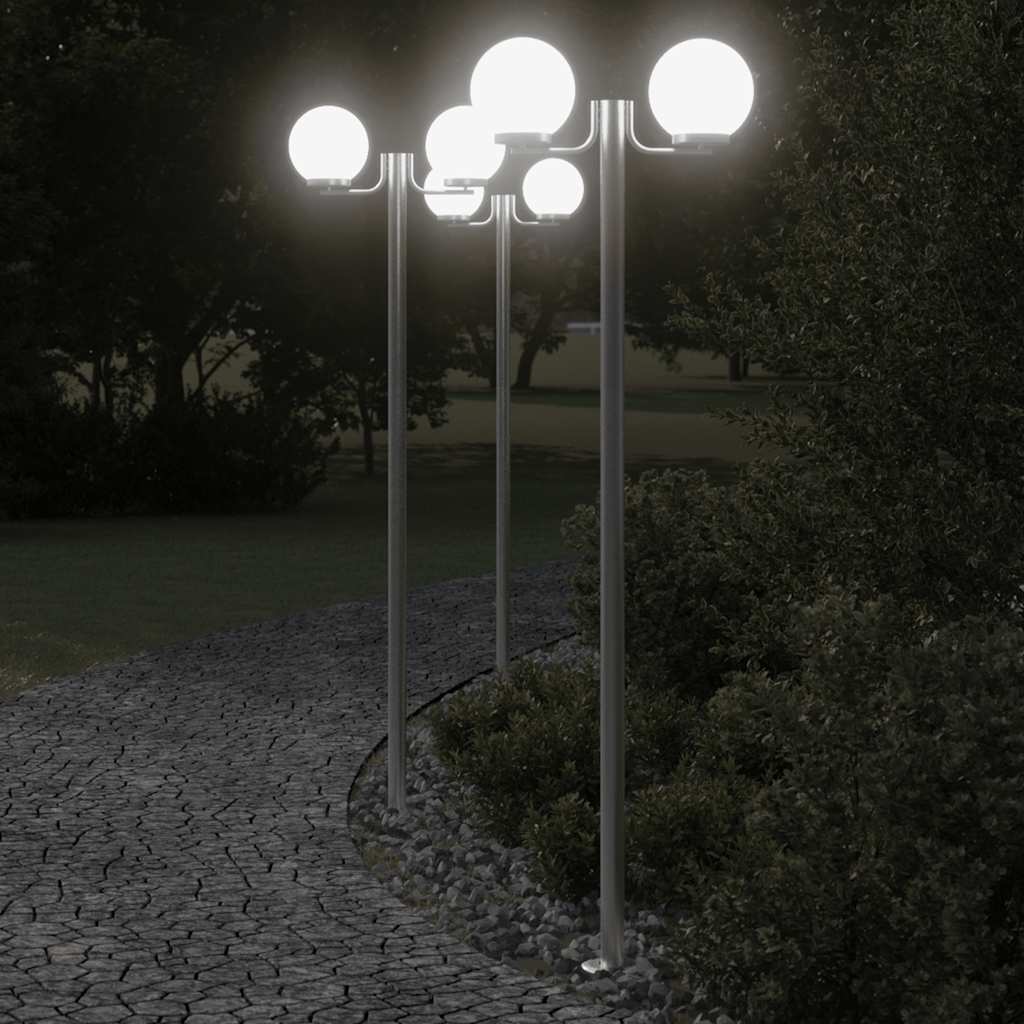 Path lights 3 pcs. Silver 215 cm Stainless Steel