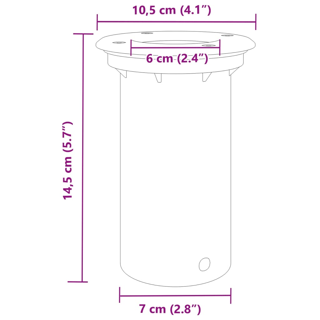 Luminaire encastré de sol rond noir 10,5x10,5 cm Aluminium moulé sous pression