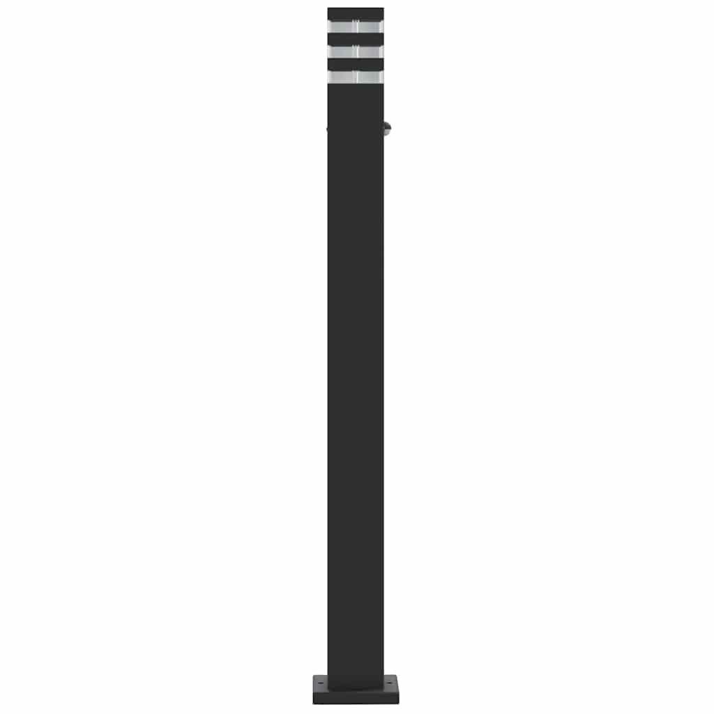Bornes lumineuses avec détecteur de mouvement 3 pcs Noir 110cm Aluminium