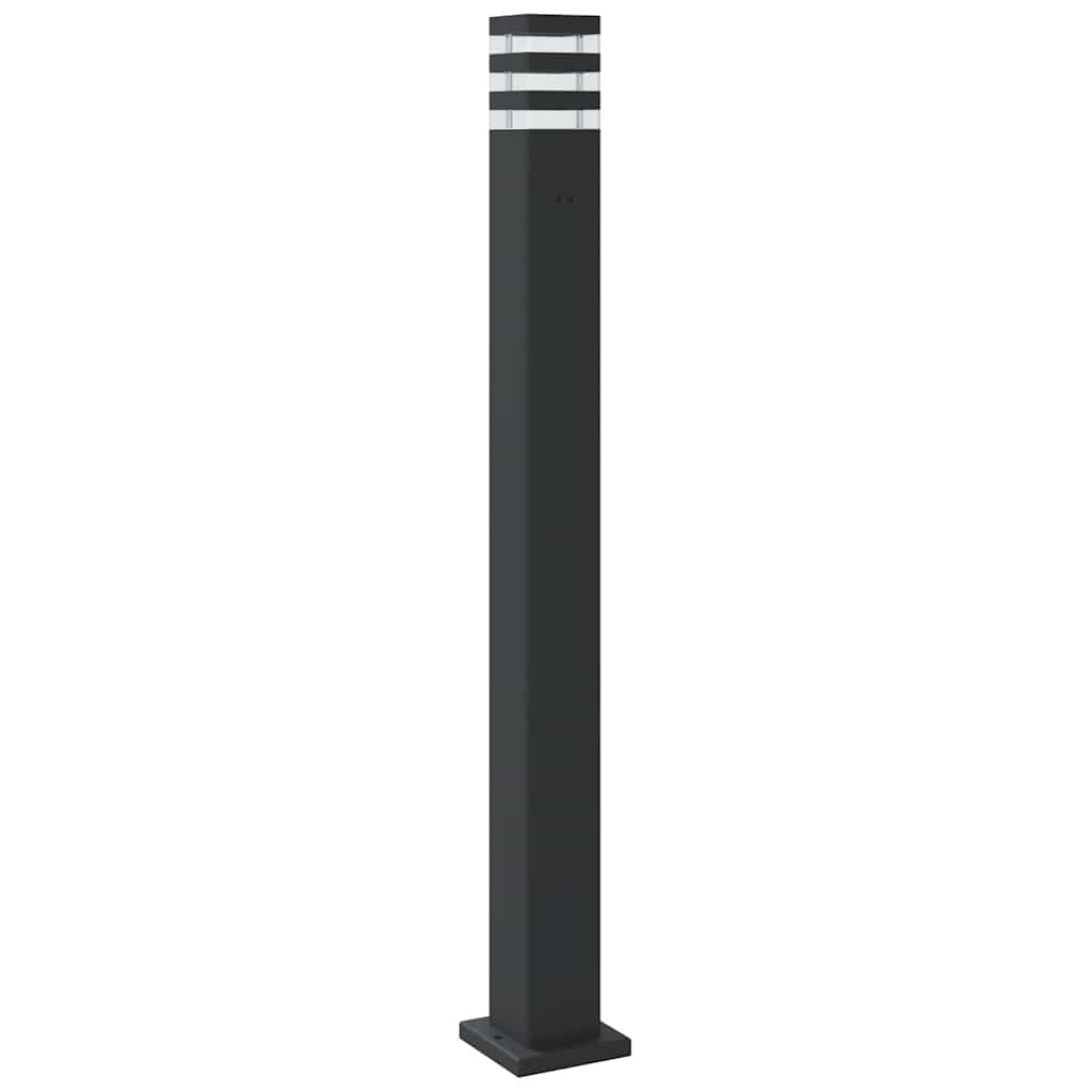 Bornes lumineuses avec détecteur de mouvement 3 pcs Noir 110cm Aluminium