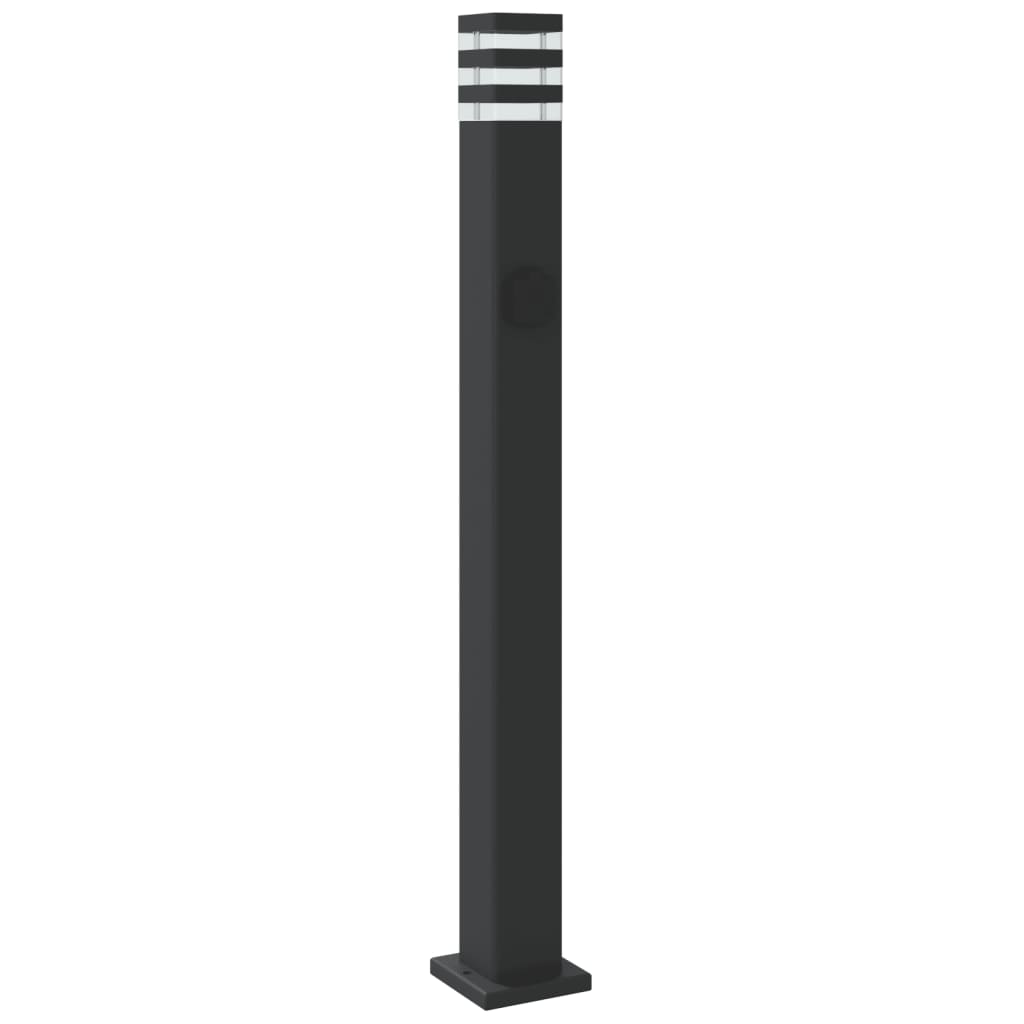 Path lights with socket 3 pcs. Black 110 cm Aluminum