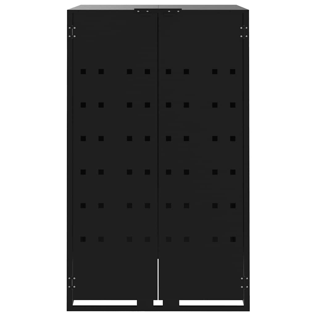 Mülltonnenbox für 5 Tonnen Schwarz 345x79x117 cm Stahl