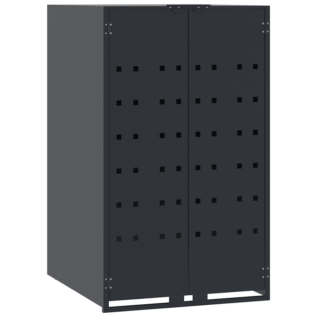 Garbage Can Storage for 2 Bins Anthracite 138x79x117 cm Steel