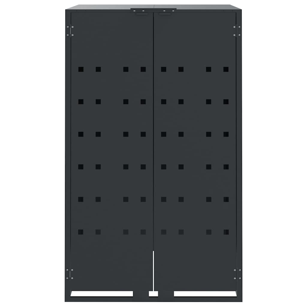 Garbage Can Storage for 2 Bins Anthracite 138x79x117 cm Steel
