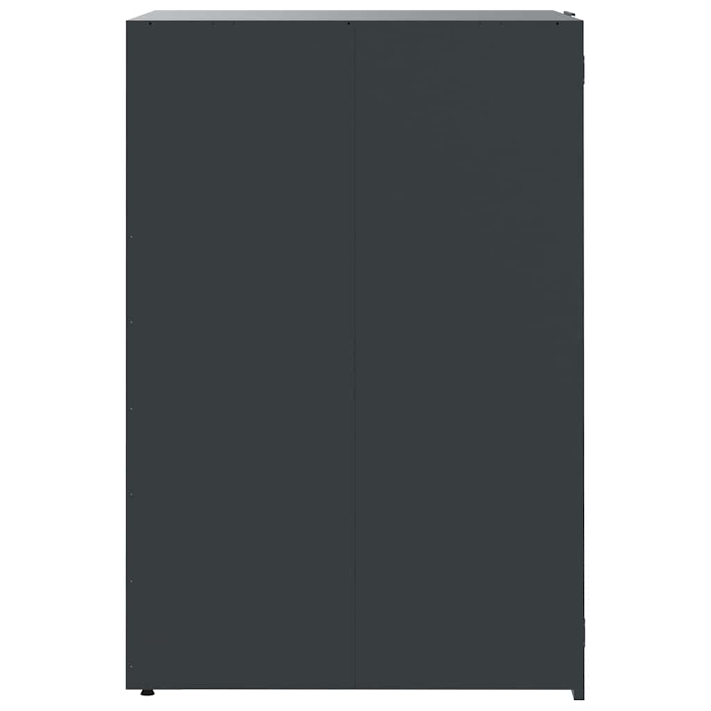 Garbage Can Storage for 2 Bins Anthracite 138x79x117 cm Steel