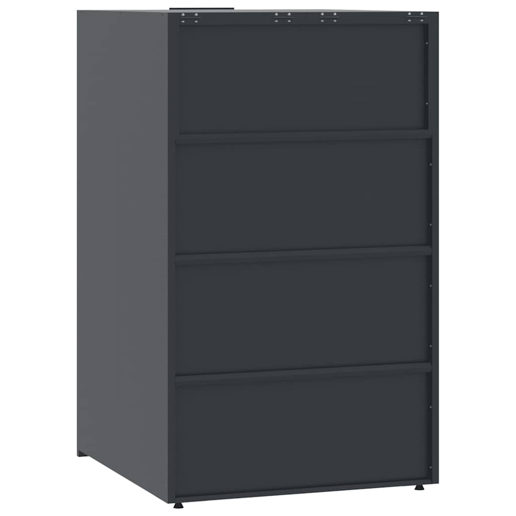 Garbage Can Storage for 2 Bins Anthracite 138x79x117 cm Steel