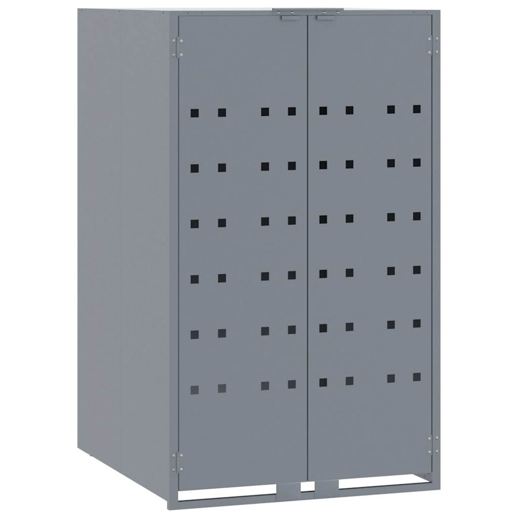 Garbage Can Storage for 4 Bins Grey 276x79x117 cm Steel