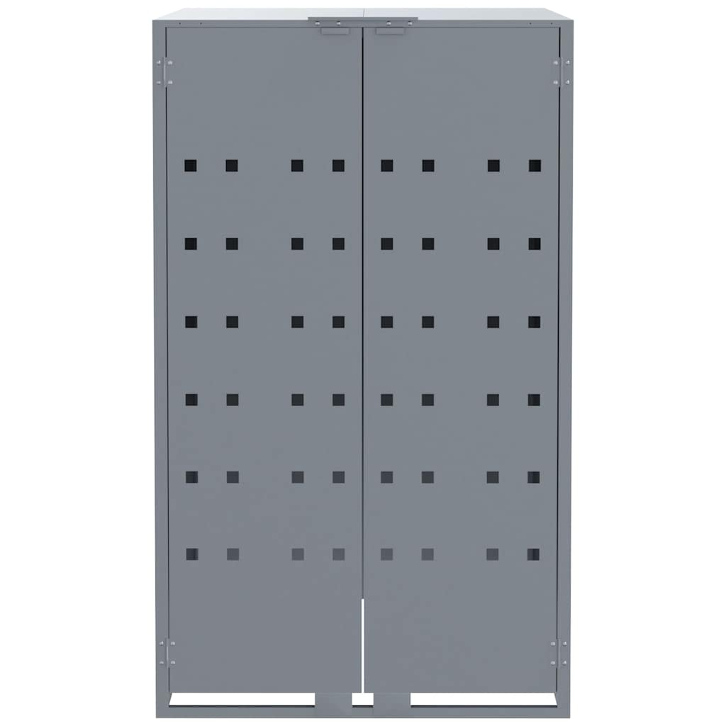 Garbage Can Storage for 4 Bins Grey 276x79x117 cm Steel