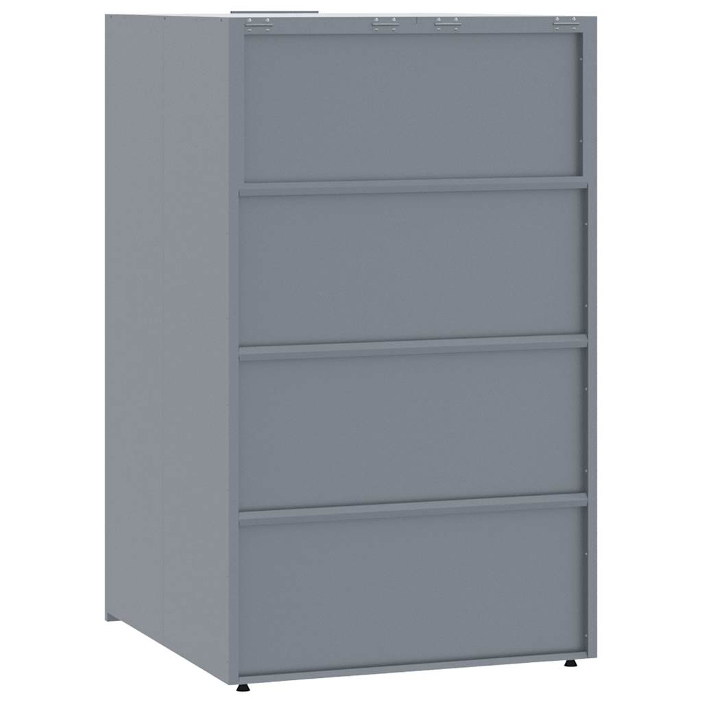 Garbage Can Storage for 4 Bins Grey 276x79x117 cm Steel