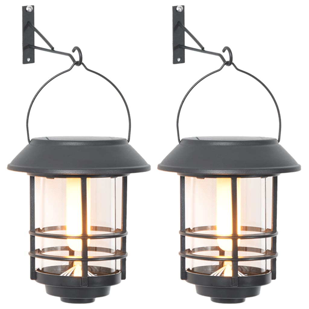Appliques solaires extérieures 2 pièces Lumière vacillante blanc chaud