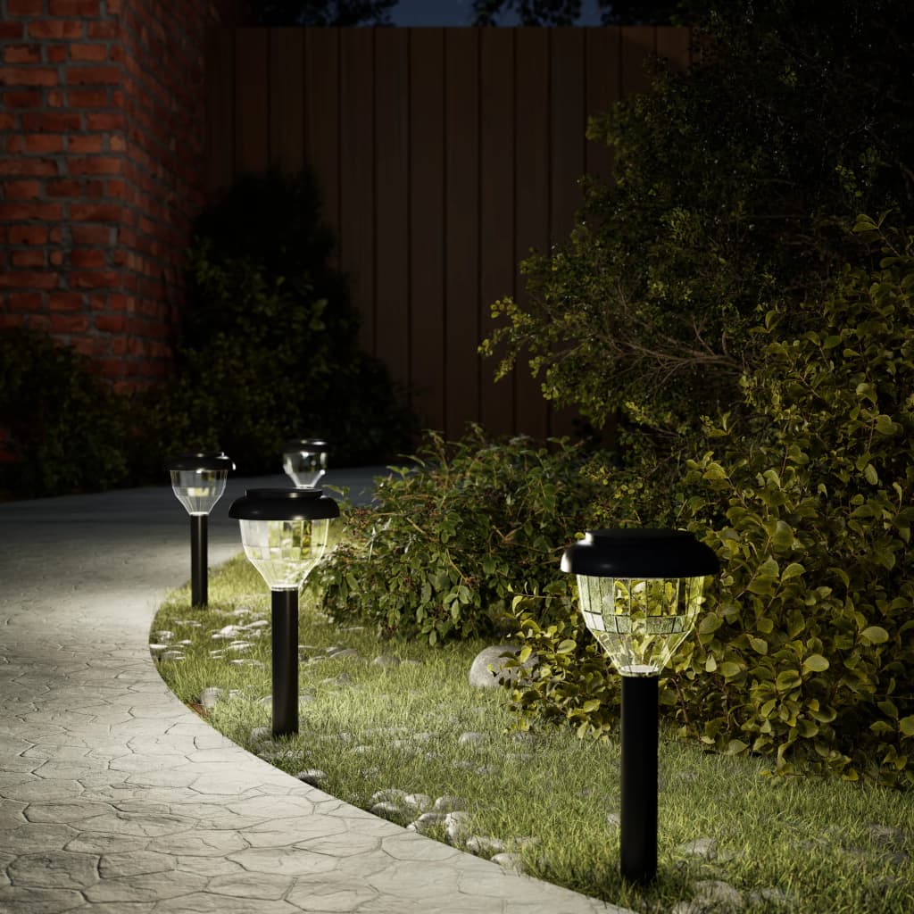 Solar Path Lights with Ground Spikes 4 Pcs. Warm White & RGB