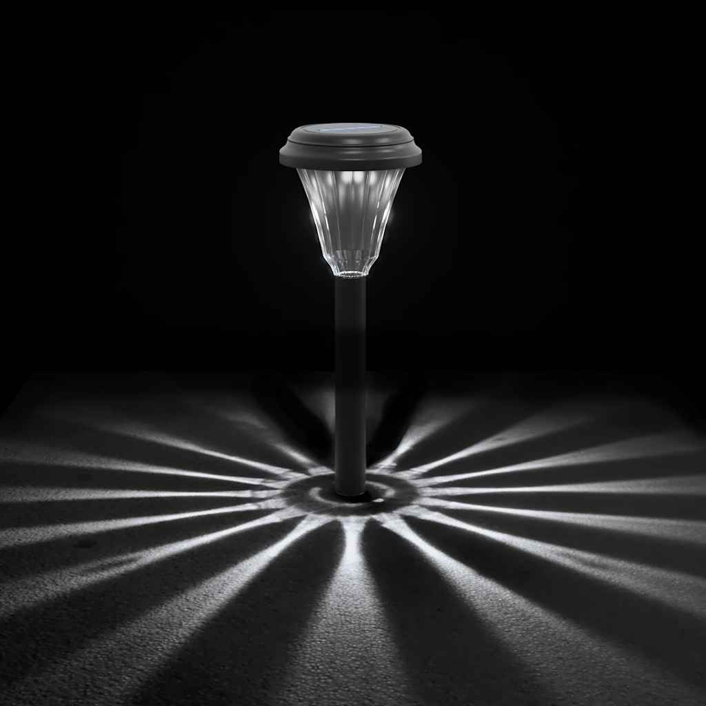 Solar Path Lights with Ground Spikes 12 pcs. White