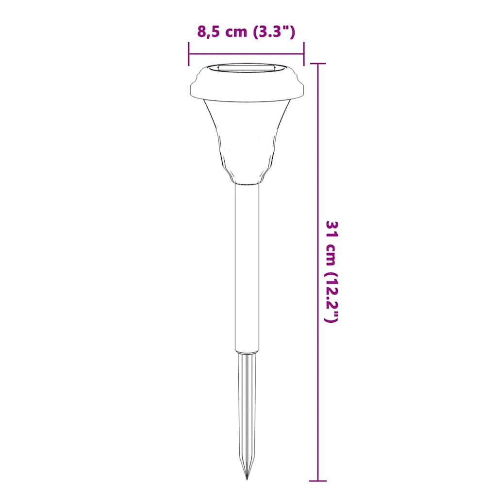 Solar Path Lights with Ground Spikes 12 pcs. White