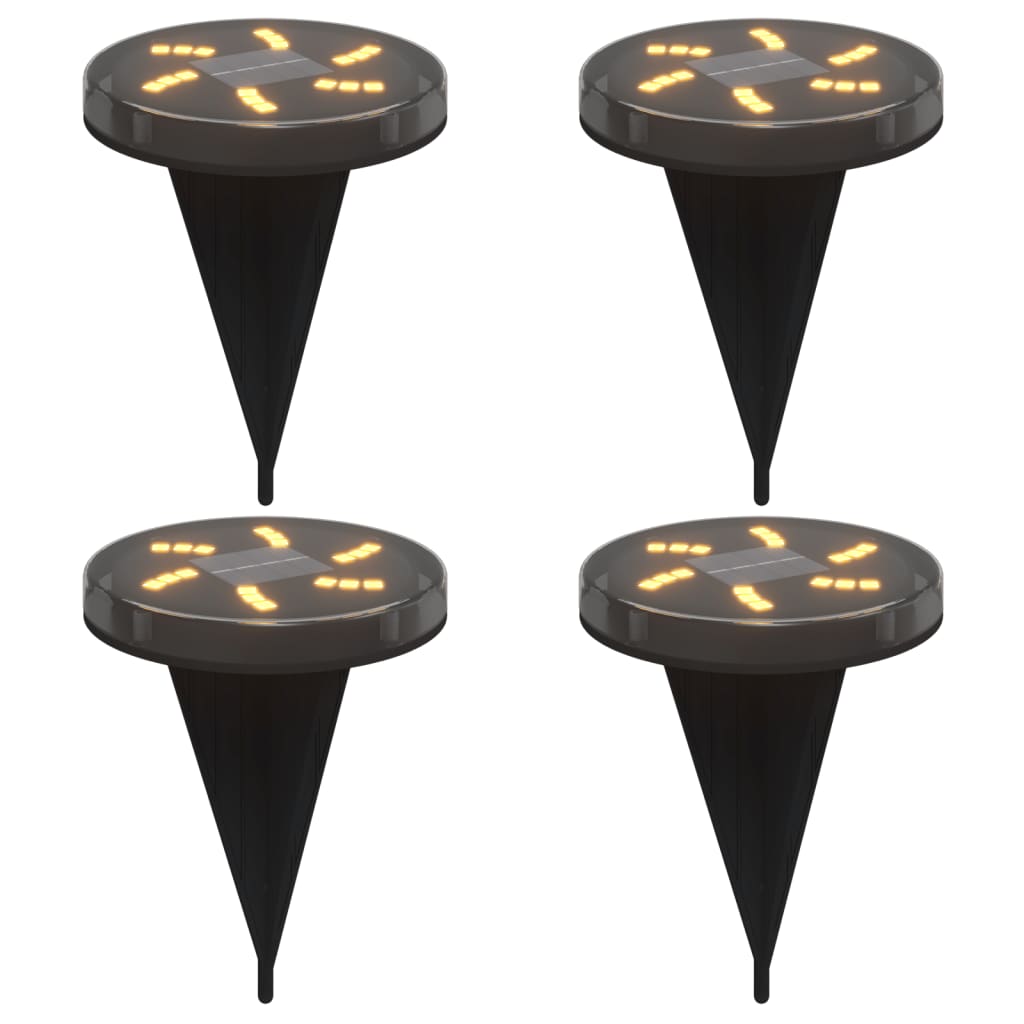 Solar Ground Lights with Ground Spike 4 pcs. Warm White