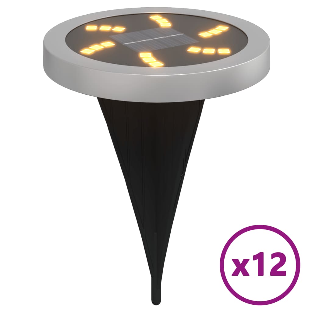 Lampes solaires à piquet 12 pièces Blanc chaud