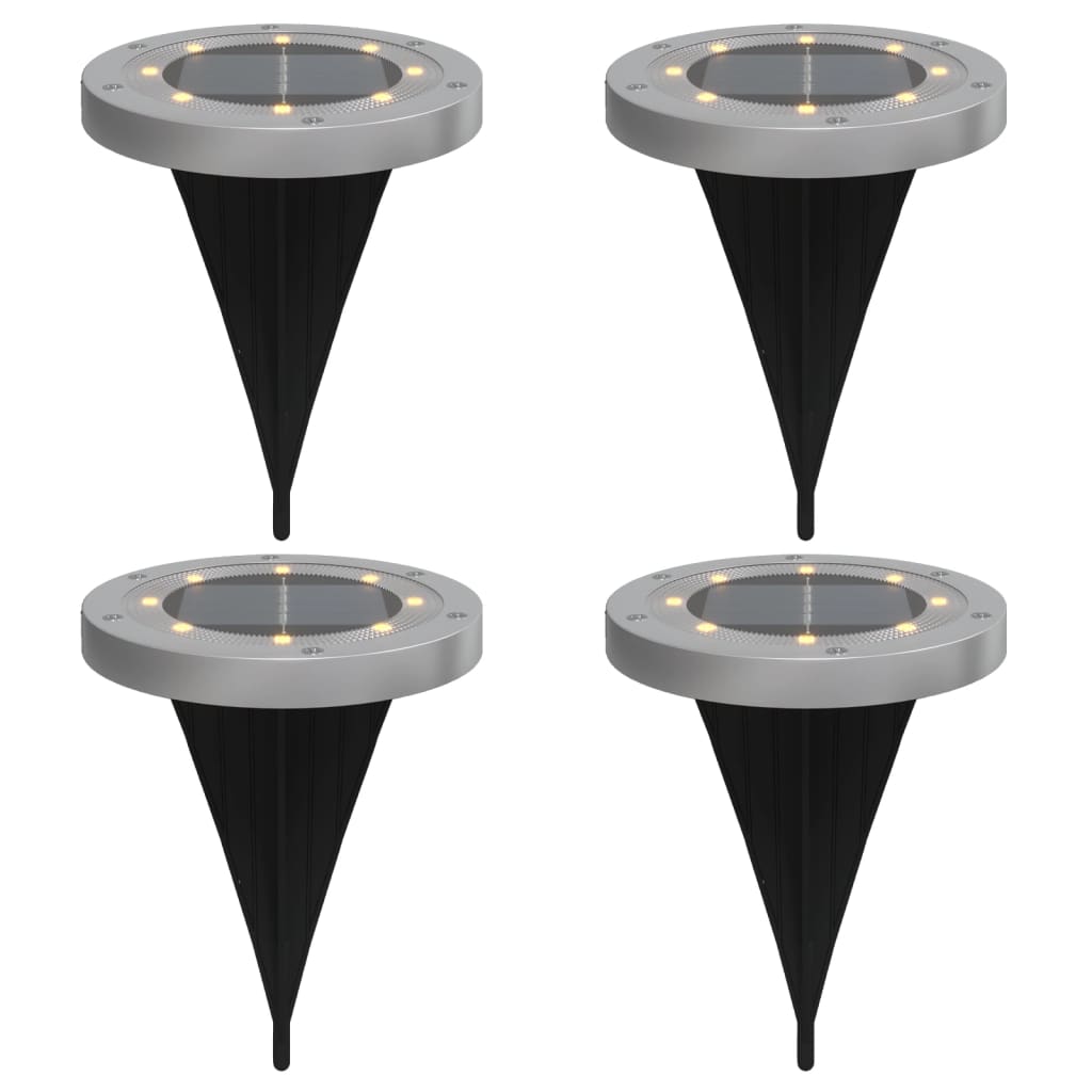 Solar Ground Lights with Ground Spike 4 pcs. Warm White