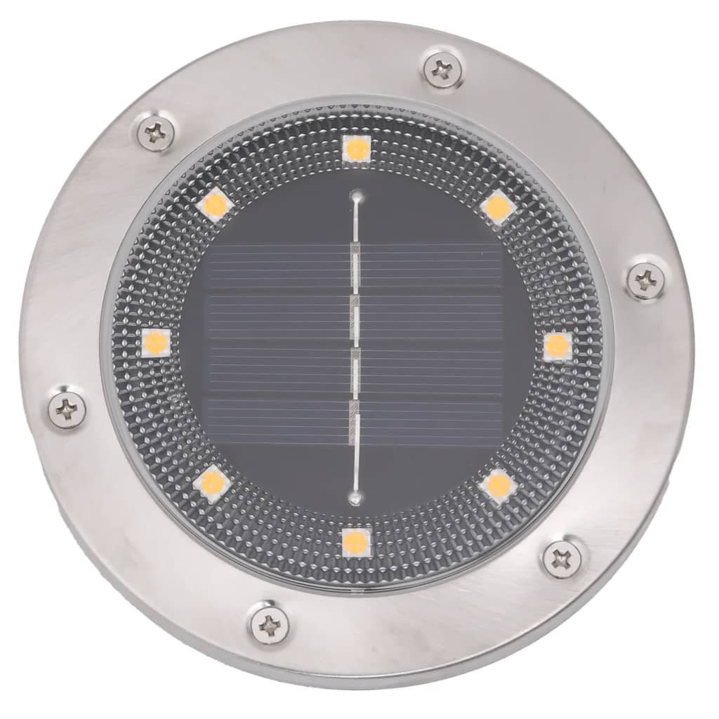 Solar Ground Lights with Spike 12 Pcs. Warm White