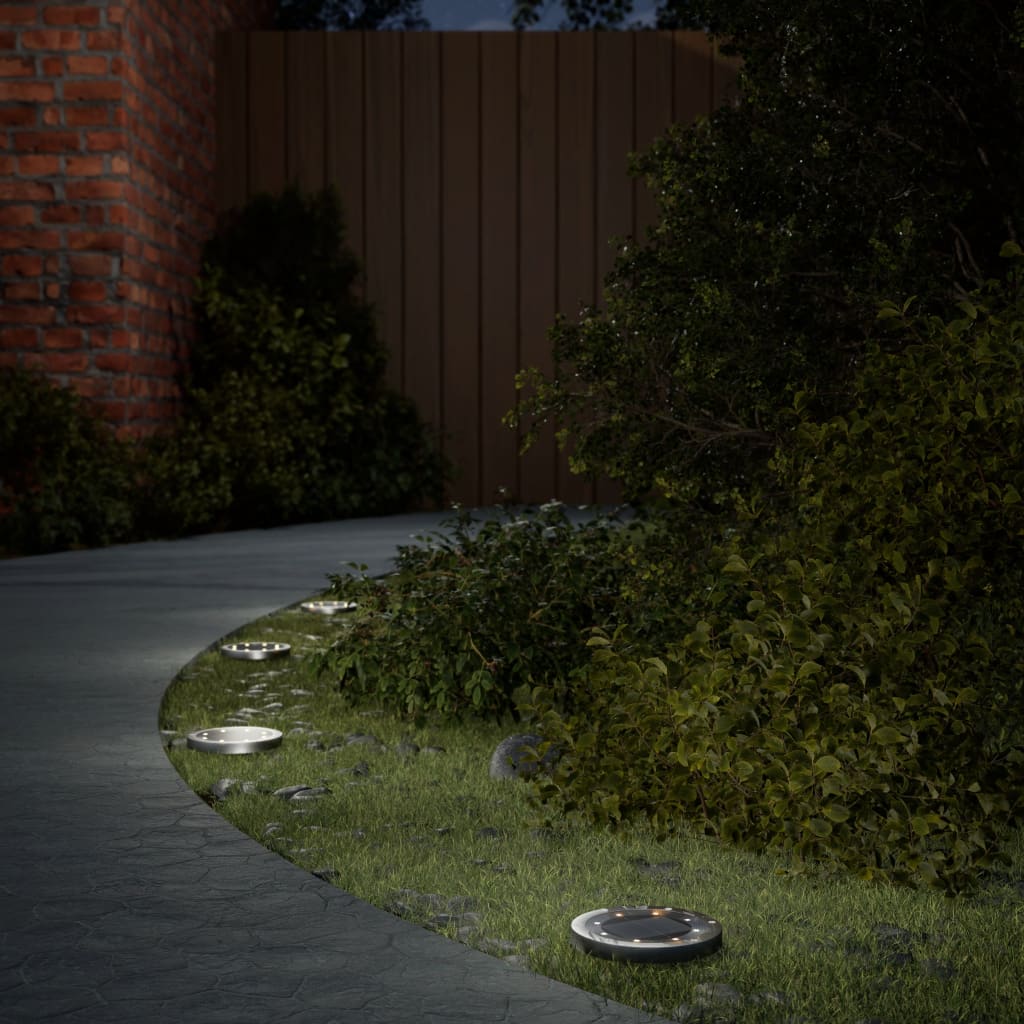 Solar Ground Lights with Spike 12 Pcs. Warm White