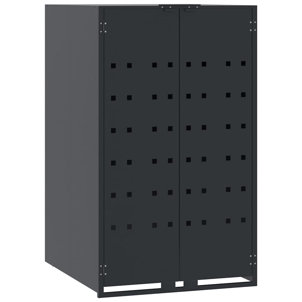 Cache-poubelle individuel anthracite 69x79x117 cm acier