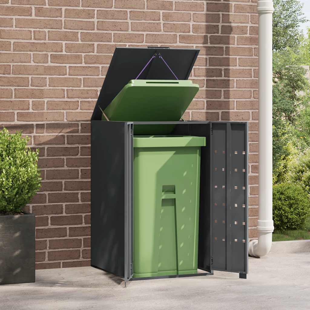 Cache-poubelle individuel anthracite 69x79x117 cm acier